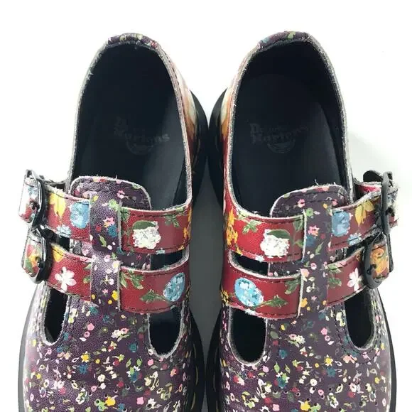 Dr Martens 8065 Darcy Floral Double Buckle Maryjane Shoes Women’s 5 - Picture 4 of 8